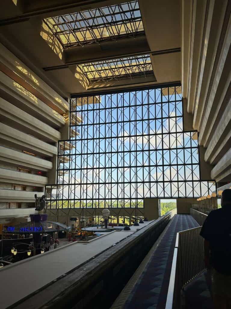 monorail runs through Disney Contemporary Resort