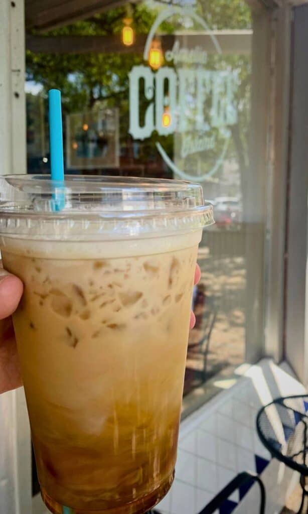 Iced coffee drink from Amelia Island Coffee near Centre Street.