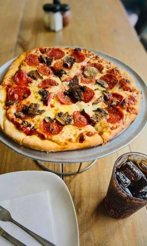 Wood fired pizza from Arte Pizza in downtown Fernandina Beach.