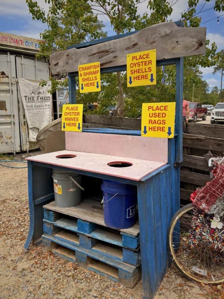 The Roasted Oyster and Crawfish Shack station at The Shed, part of a memorable best restaurant Ocean Springs, MS visit.
