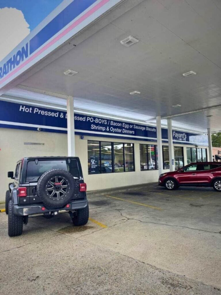 The Marathon gas station that hides Fayard's po-boys, a surprising answer to where to eat in Ocean Springs, MS for locals.