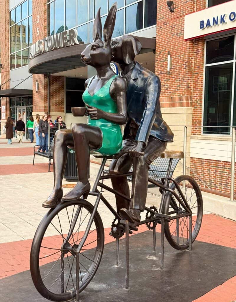 greenville arts rabbit statue