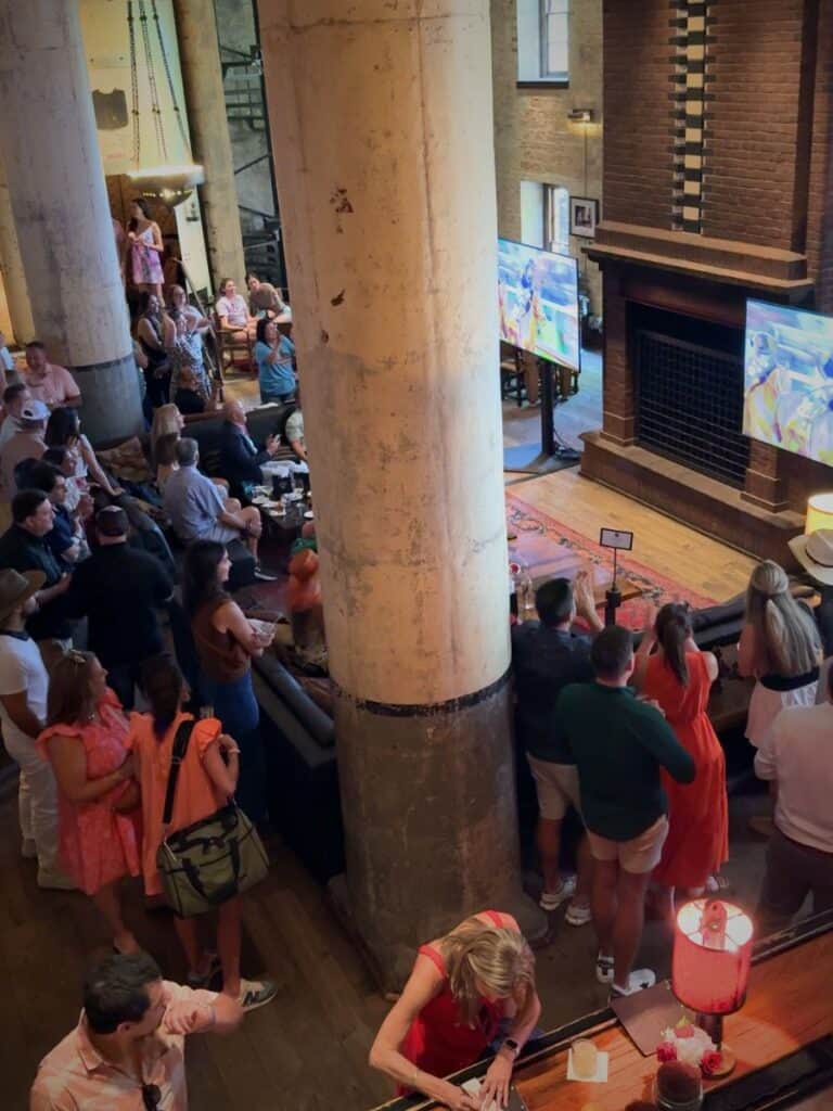 Guests watching the Kentucky Derby at Sternewirth, a highlight from our Hotel Emma review weekend
