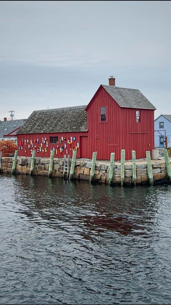 Motif Number One, the iconic red fishing shack, sits on Rockport harbor

